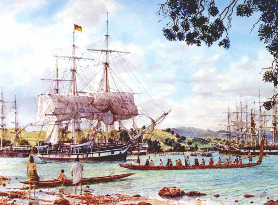 Whale ships at Mangonui